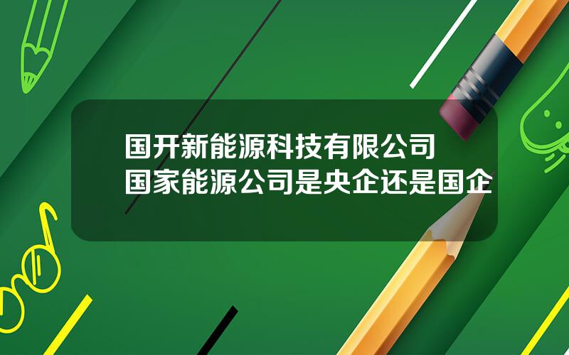 国开新能源科技有限公司 国家能源公司是央企还是国企